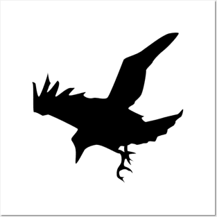 Flying Raven Crow Blackbird Posters and Art